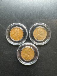 3 Wheat Pennies 1951, 1951-D, 1951-S