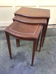 Leather Top Nesting Side Tables