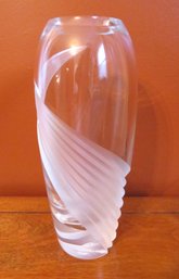 Glass Lenox Vase With Frosted Waves