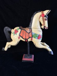 CARVED WOOD MERRY-GO-ROUND CAROUSEL HORSE