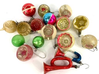 Group Of 17 Vintage/Antique Christmas Small Tree Ornaments - Lot #5