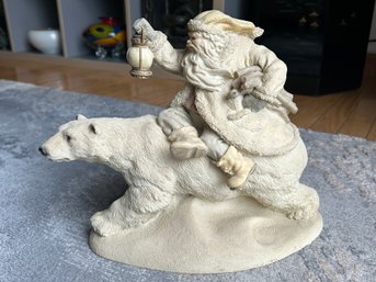 Large Vintage Limited Edition 'legends Of Santa' UNITED DESIGN Statue- Titled 'Into The Wind'