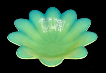 Incredible 16' Diameter Electric Citrus Art Glass Lotus Console Bowl