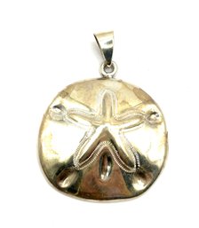 Vintage Large Mexican Sterling Silver Sand Dollar Bubble Pendant