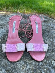 Manolo Blahnik Pink Sandals Size 36.5