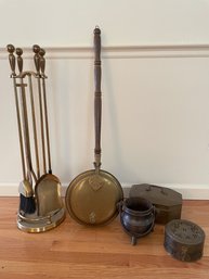 Collection Of Fire Place Tools And Acssesories.