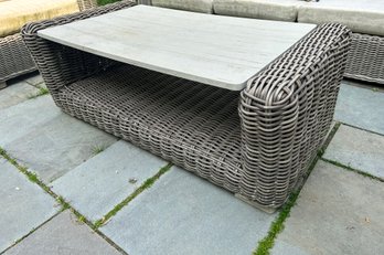 Wood Top Outdoor Coffee Table