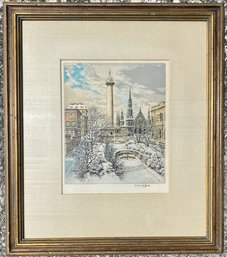 First Snow, Signed Color Etching, Hans Figura, Artist Proof Ed. Ltd.