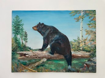 Original Oil Painting Entitled Bear, Signed