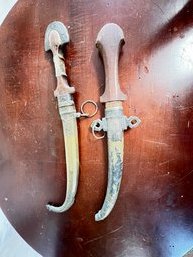 Pair Of Antique Metal Sheath Daggers