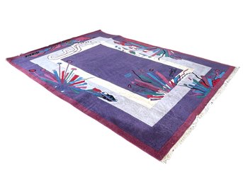 Signed Contemporary Tibetan Room Size Rug 6'10' X 9' 10'  (23)