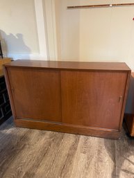 Mid Century Hale Wood Bookcases Sideboard With Sliding Doors