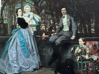 Victorian Family Portrait Hand Colored Framed Print