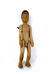 Warao Tribe Of Venezuela - Early Articulated Wooden Figural Doll 20inches Tall