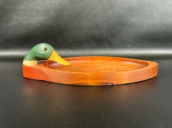 A Delightful Vintage Mallard Decoy Tray By French Broad River Decoy Co.