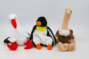 1995 Waddle, 1997 Stretch, 1999 Stilts TY Beanie Babies