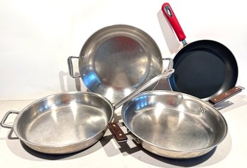 4 Large Frying Pans By Allclad, Utopia & More