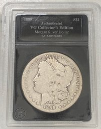 Authenticated VG Collector's Edition Morgan Silver Dollar 1889