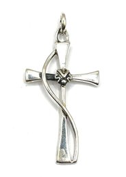 Beautiful Vintage Large Sterling Silver Ornate Cross Pendant