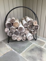 Metal Firewood Holder With Wood Included