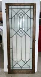 Antique Oak  Leaded Glass Door Or Window