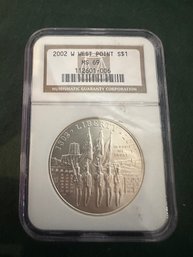 2002-W NGC MS69 West Point Silver Commemorative