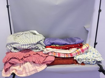 Lot Of Bed Skirts, Cloth Cases, Pillow Cases, Shams, And More
