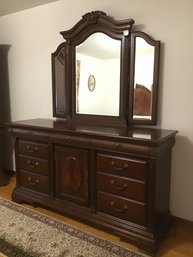 Beautiful Dresser With Beveled Mirror