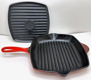 Le Creuset Frying Pan With Grill Press