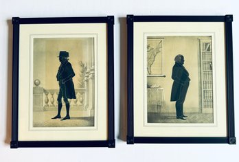 Pair Silouhette Portrait Prints Including Andrew Jackson