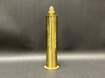 A Vintage Fireplace Match Holder In Brass