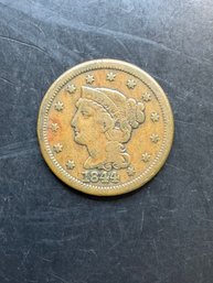 1844 Liberty Head Large Cent Coin