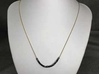 VERY Pretty VERY Delicate Thin Necklace Natural / Rough Cut Marcasite - Very Nice Piece - 16' 1/20 - 14K