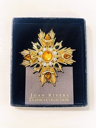 Vintage Joan Rivers Collection- Large & Gorgeous Gold Tone Rhinestone Maltese Cross- NOS