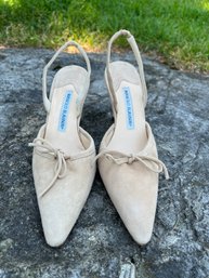 Manolo Blahnik Tan Suede Shoes Size 36.5