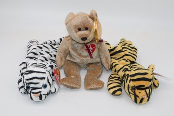 1995 Stripes, 1996 Blizzard, 1999 Signature Bear TY Beanie Babies