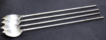 Lot Of Four Tiffany & Co. Sterling Silver Sipper Straws