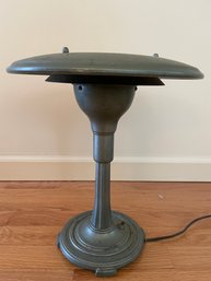 Vintage 1936, Metal Saucer Industrial Deco Light , Made In Deep River Connecticut By The Sight Light Corp'