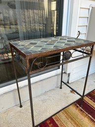 Slate Top Table With Iron Base