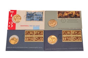 4 American Revolution Bicentennial Medals 1972, 1973, & 1976 Sealed In Original Envelope