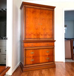 An Italian Export Burl Wood Cabinet - Bar, Media, Or Wardrobe