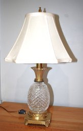 Beautiful Waterford Crystal And Brass Pineapple Table Lamp