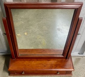 Vintage Cherry Gentleman's Shaving Dresser Mirror