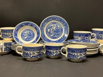 An Assortment Of Vintage Willow Ware By Royal China