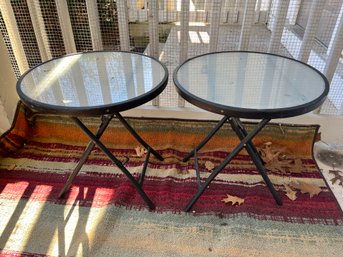 Pair Of Round Patio End Tables