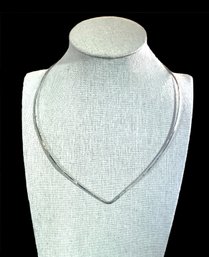 Vintage Sterling Silver Collar Choker V-neck Necklace