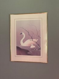 Kaisha Tsual Swan Art Print Picture Framed