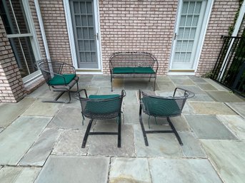 Vintage Wrought Iron Patio Set 3 Lounge Chairs And Loveseat