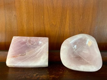 Rose Quartz Bowls, 2 Lbs 9.5oz & 3 Lbs 3oz