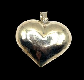 Vintage Large Sterling Silver Heart Shaped Bubble Pendant